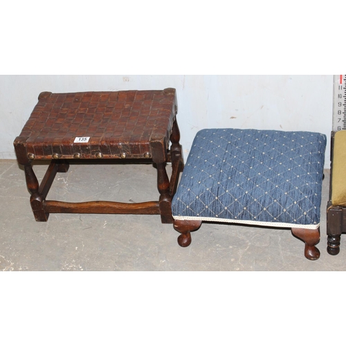 135 - 4 assorted antique and later footstools