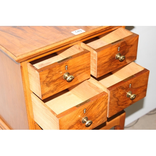 149 - A 20th century Walnut 6 drawer collectors chest on stand with brass handles