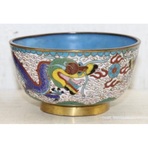 1673 - A pair of 20th century Chinese cloisonné enamel rice bowls