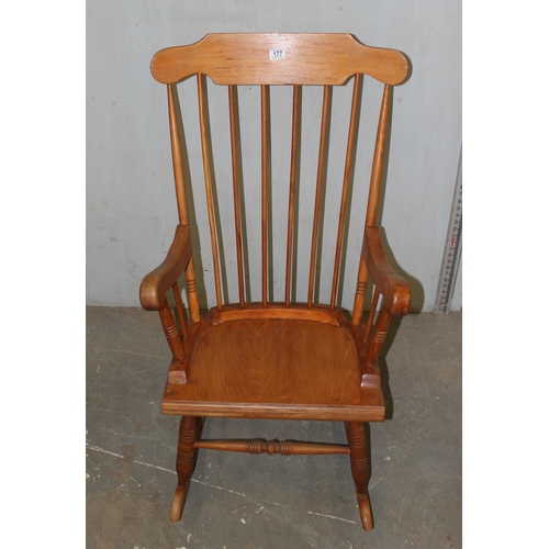 177 - A vintage wooden rocking chair