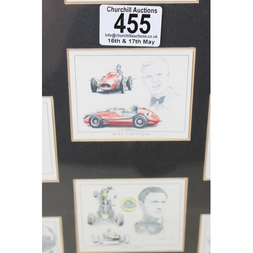 455 - 2 framed sets of Grand Prix collectors cards