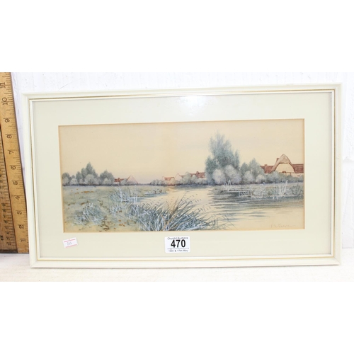 470 - Frederick Gordon Fraser, a pair of watercolours, landscape scenes of Suffolk or Norfolk, framed