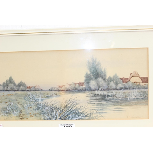 470 - Frederick Gordon Fraser, a pair of watercolours, landscape scenes of Suffolk or Norfolk, framed