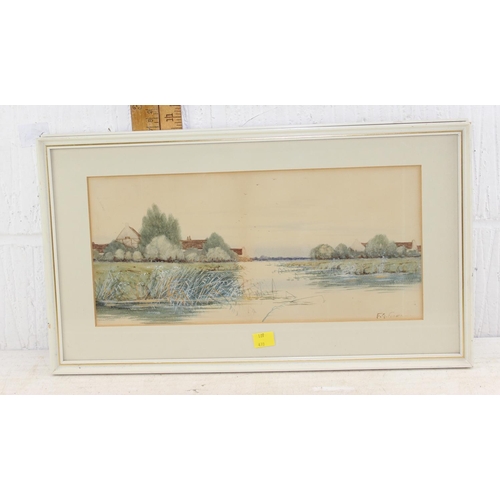 470 - Frederick Gordon Fraser, a pair of watercolours, landscape scenes of Suffolk or Norfolk, framed