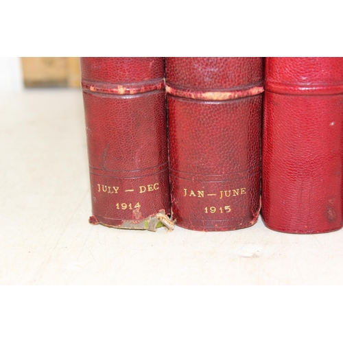 592 - 4 early 20th century half leather bound Punch books, excellent quality bindings