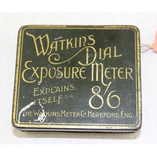 709 - An unusual Watkins dial exposure meter in original box