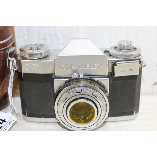 724 - Zeiss Ikon Contaflex camera with Zeiss Tessar 1:2.8 f=45mm lens, in original leather case