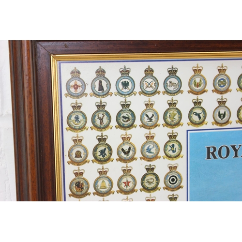 1037 - A large RAF Fighter Command display poster in wooden frame