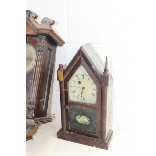 1425 - 2 antique clocks, music table etc