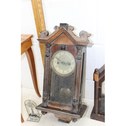 1425 - 2 antique clocks, music table etc