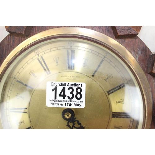 1438 - Mid-century Anstey & Wilson sunburst clock