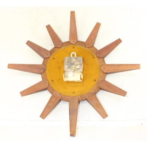 1438 - Mid-century Anstey & Wilson sunburst clock