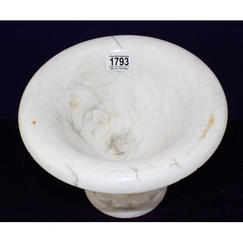 1793 - A large turned and carved Alabaster bowl