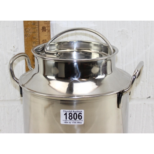 1806 - Stainless steel milk churn etc