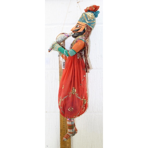 1807 - A 20th century Rajasthan musician puppet with hand painted details