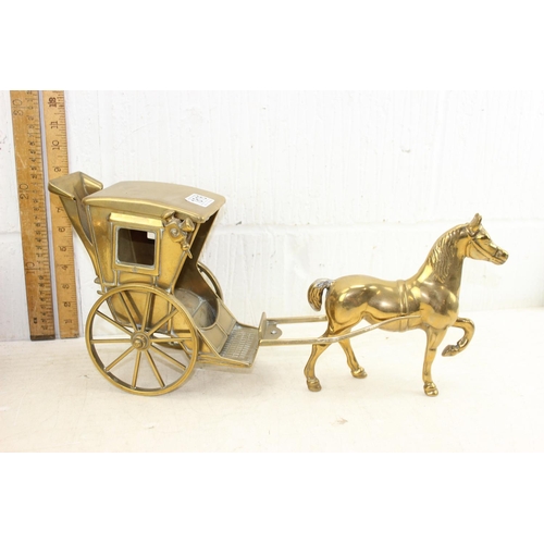 1816 - 2 horse and carriage brass ornaments