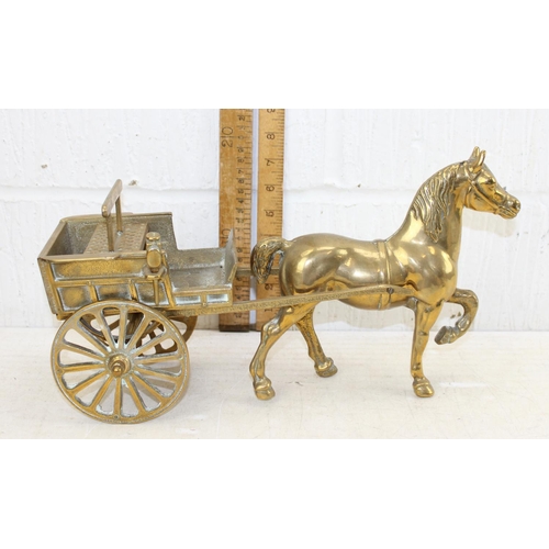 1816 - 2 horse and carriage brass ornaments