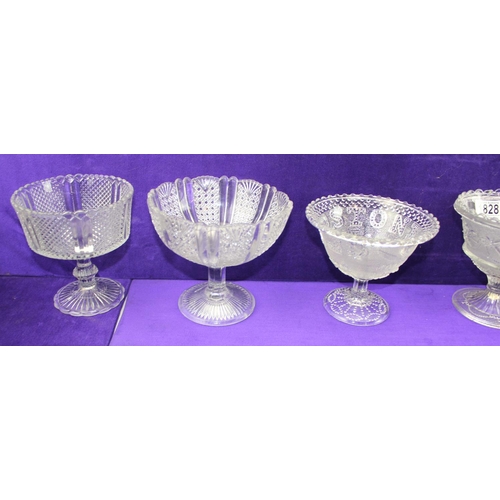 1828 - 10 assorted Victorian/ early 20th century moulded glass footed bowls