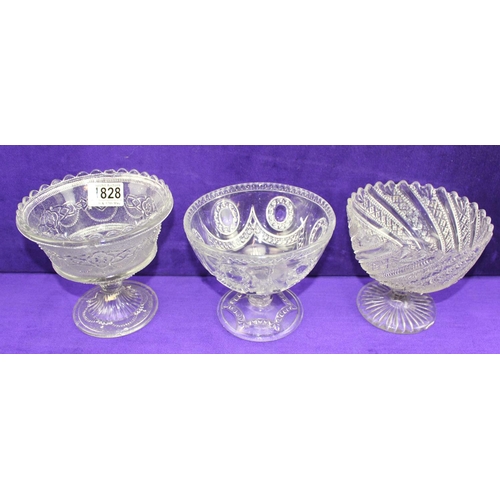 1828 - 10 assorted Victorian/ early 20th century moulded glass footed bowls