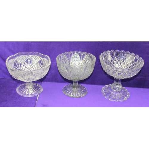 1830 - 10 assorted Victorian/ early 20th century moulded glass footed bowls