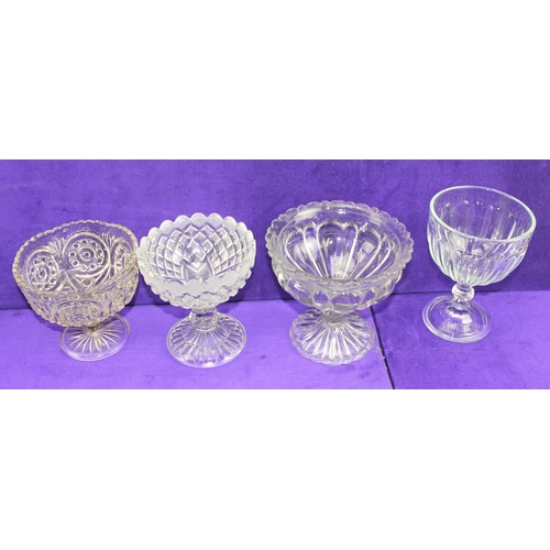 1830 - 10 assorted Victorian/ early 20th century moulded glass footed bowls