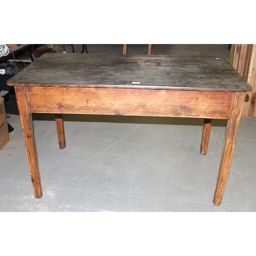 186 - Antique stained wooden farmhouse kitchen dining table