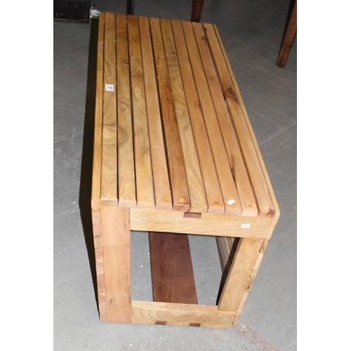 187 - An unusual oak slatted box bench