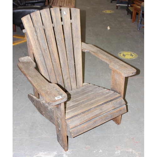 191 - Adirondack oak-weathered slatted chair