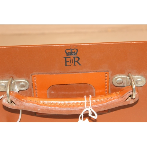 286 - Vintage attaché case with Queen Elizabeth II cypher