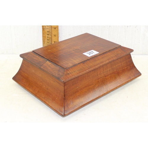 287 - A vintage wooden sarcophagus shaped box