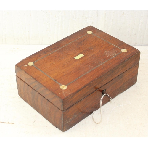 289 - Antique and later wooden boxes, vintage tea caddy etc (5)