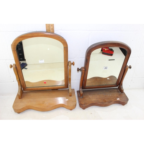 293 - Two wooden dressing table mirrors