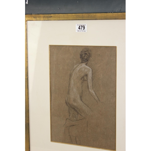 479 - Alexander Hodgkinson (1912-1984), nude female in a pose, pastel study, unsigned but annotated verso,... 