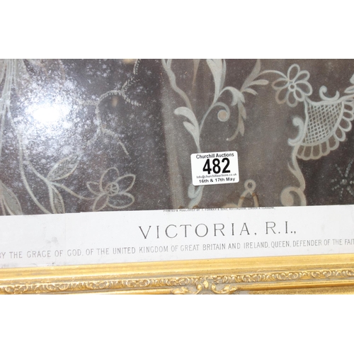 482 - A large antique style gilt framed print of Queen Victoria, in impressive gilt frame