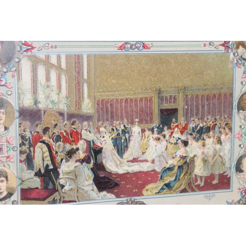 483 - Antique print of Queen Victoria's wedding, in gilt frame