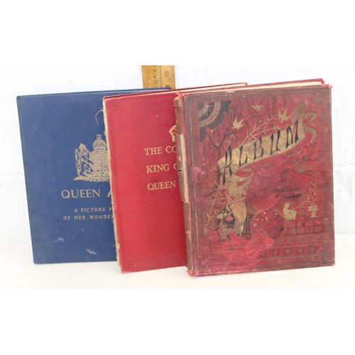 601 - A c.1900 scrapbook and 2 Monarchy related books