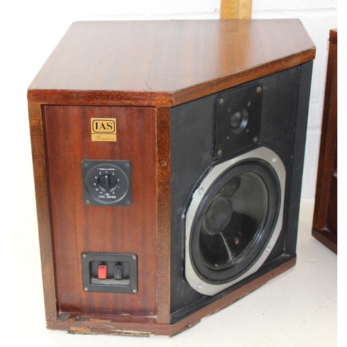 820 - A pair of vintage speakers in home made cabinets