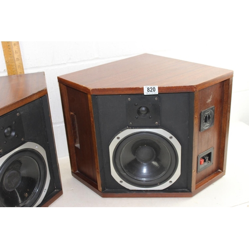 820 - A pair of vintage speakers in home made cabinets