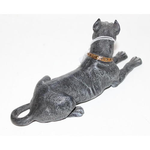 1648 - A vintage cold painted spelter figure of a recumbent dog, Great Dane