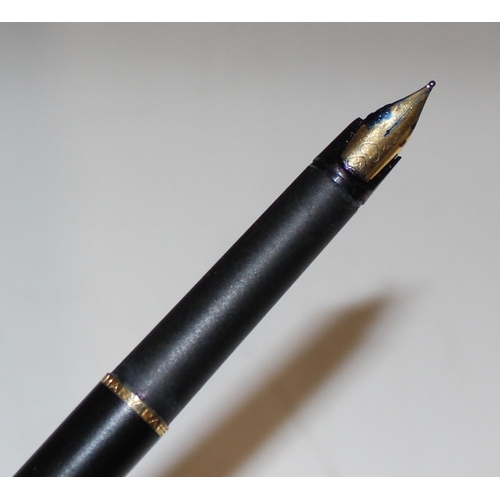 1693 - Parker Sonnet fountain pen with 18ct gold nib and tortoiseshell effect finish, 2 other pens