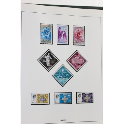 609 - Stamps - Malta in Lindner Album, 1953/1991 Unmounted Mint Cat £465