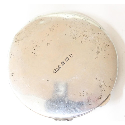 1181 - Art Deco period silver compact, Birmingham 1934 by Broadway & Co, approx 59.1g gross