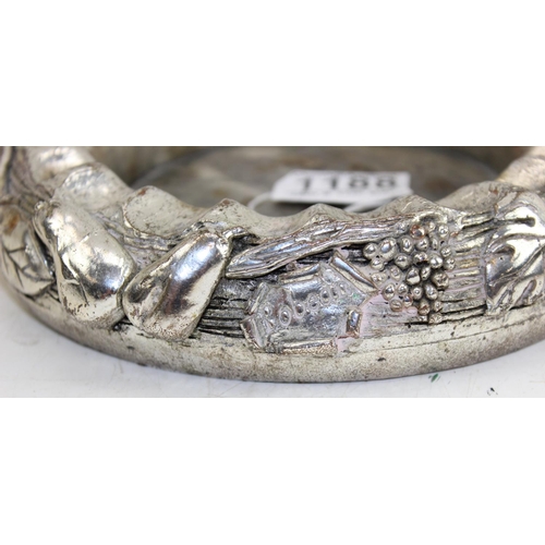 1188 - Robean Creazioni Artistiche bowl, 925 silver overlay, Italian made