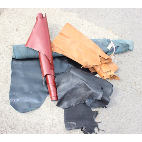 212 - Qty of assorted leather or leatherette off cuts