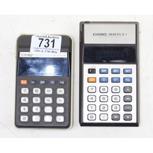 731 - 2 vintage Casio calculators, Memory B-1 & Personal M-1