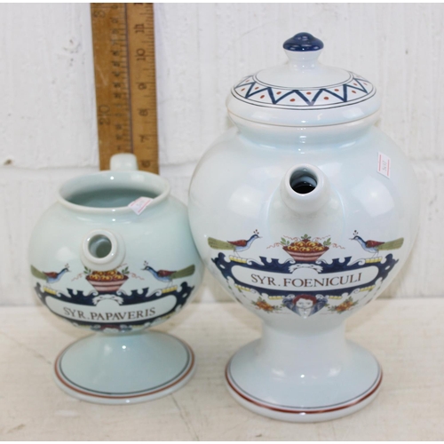 1854 - A large qty of assorted antique Delft style apothecary jars