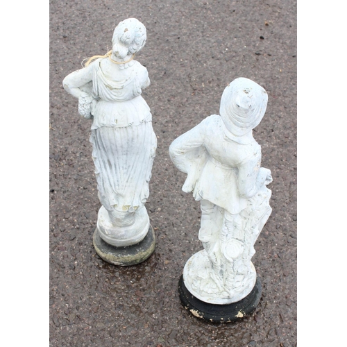 388 - Two concrete garden statues, male and female figure