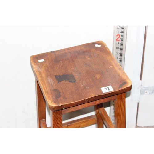 12 - Vintage Gallenkamp wooden stool