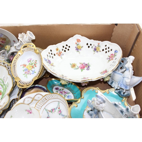 1715 - Box of assorted good quality Continental ceramics to inc Limoges