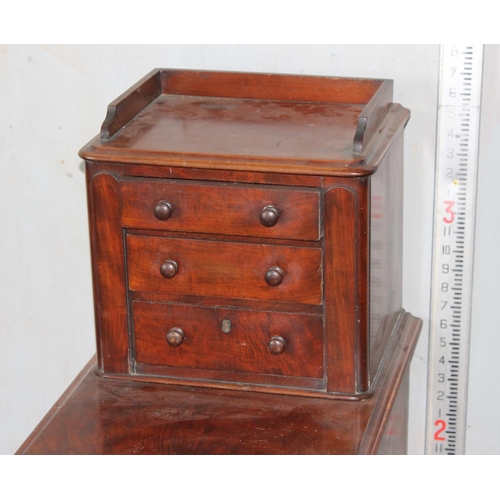 2 - An unusual Victorian mahogany 7 drawer collectors chest or side cabinet with turned wooden bun handl... 